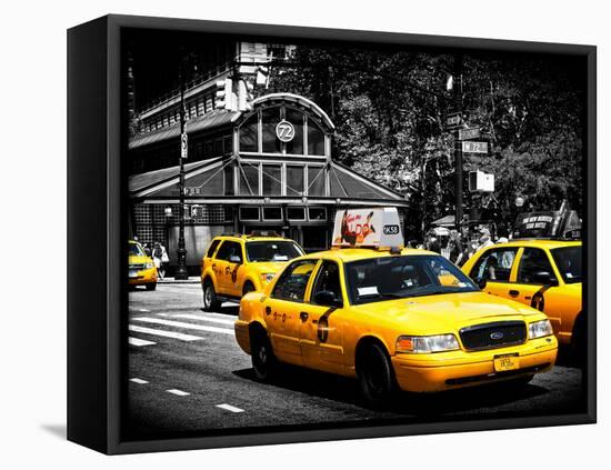 Yellow Cabs, 72nd Street, IRT Broadway Subway Station, Upper West Side of Manhattan, New York-Philippe Hugonnard-Framed Stretched Canvas