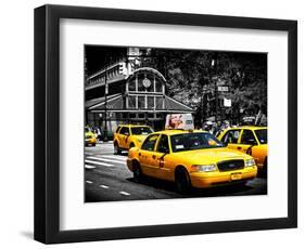 Yellow Cabs, 72nd Street, IRT Broadway Subway Station, Upper West Side of Manhattan, New York-Philippe Hugonnard-Framed Photographic Print