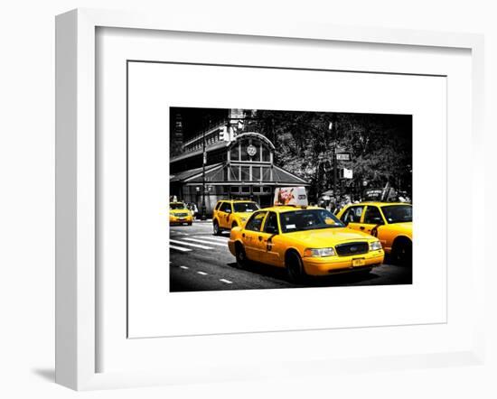 Yellow Cabs, 72nd Street, IRT Broadway Subway Station, Upper West Side of Manhattan, New York-Philippe Hugonnard-Framed Art Print