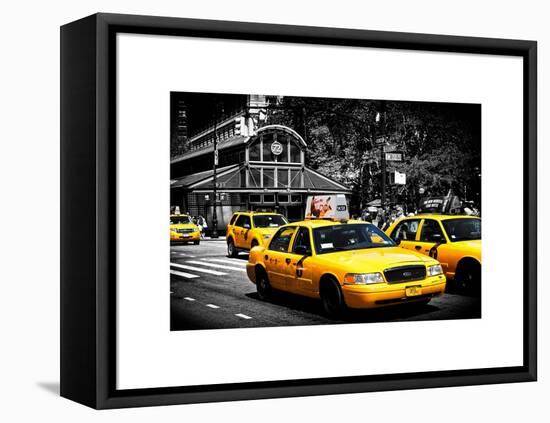 Yellow Cabs, 72nd Street, IRT Broadway Subway Station, Upper West Side of Manhattan, New York-Philippe Hugonnard-Framed Stretched Canvas