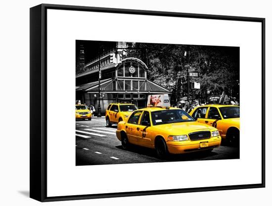 Yellow Cabs, 72nd Street, IRT Broadway Subway Station, Upper West Side of Manhattan, New York-Philippe Hugonnard-Framed Stretched Canvas