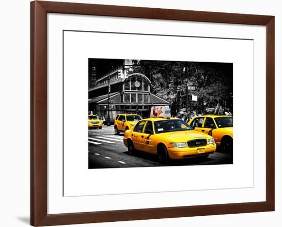 Yellow Cabs, 72nd Street, IRT Broadway Subway Station, Upper West Side of Manhattan, New York-Philippe Hugonnard-Framed Art Print