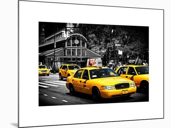 Yellow Cabs, 72nd Street, IRT Broadway Subway Station, Upper West Side of Manhattan, New York-Philippe Hugonnard-Mounted Art Print