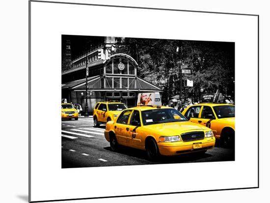 Yellow Cabs, 72nd Street, IRT Broadway Subway Station, Upper West Side of Manhattan, New York-Philippe Hugonnard-Mounted Art Print