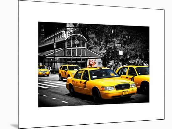 Yellow Cabs, 72nd Street, IRT Broadway Subway Station, Upper West Side of Manhattan, New York-Philippe Hugonnard-Mounted Art Print