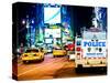 Yellow Cabs and Police Truck at Times Square by Night, Manhattan, New York, US, Colors Night-Philippe Hugonnard-Stretched Canvas
