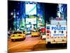 Yellow Cabs and Police Truck at Times Square by Night, Manhattan, New York, US, Colors Night-Philippe Hugonnard-Mounted Photographic Print