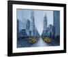 Yellow Cabs, New York-Geoff King-Framed Giclee Print