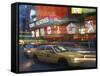 Yellow Cabs on the Street at Night, Times Square, New York, USA-null-Framed Stretched Canvas