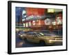 Yellow Cabs on the Street at Night, Times Square, New York, USA-null-Framed Photographic Print
