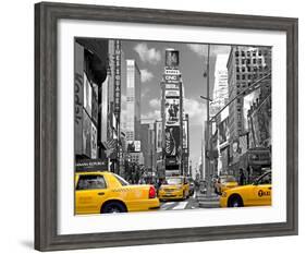 Yellow Cabs, Times Square-Igor Maloratsky-Framed Art Print