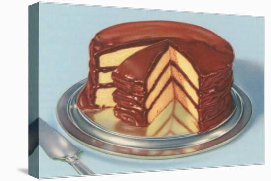 Yellow Cake with Chocolate Frosting, Three Layers-null-Stretched Canvas