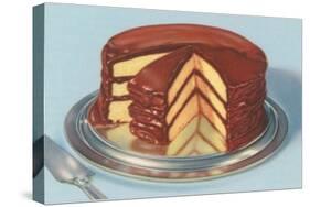 Yellow Cake with Chocolate Frosting, Three Layers-null-Stretched Canvas