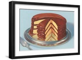 Yellow Cake with Chocolate Frosting, Three Layers-null-Framed Art Print