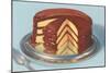 Yellow Cake with Chocolate Frosting, Three Layers-null-Mounted Art Print