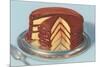 Yellow Cake with Chocolate Frosting, Three Layers-null-Mounted Art Print