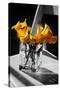 Yellow Calla Lilies in Vase-null-Stretched Canvas