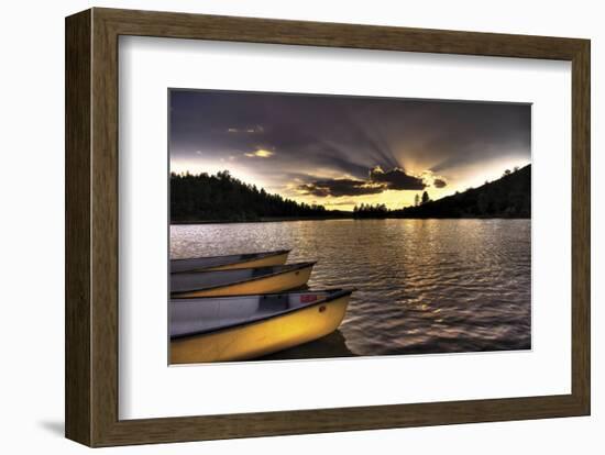 Yellow Canoes-Bob Larson-Framed Art Print