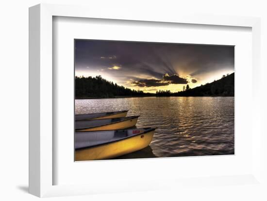 Yellow Canoes-Bob Larson-Framed Art Print