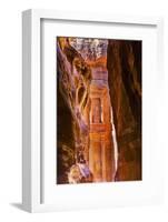 Yellow canyon and the Treasury in the Morning. Petra, Jordan-William Perry-Framed Photographic Print