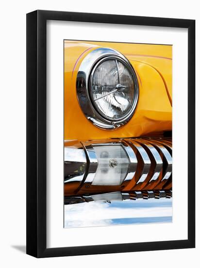 Yellow Car Fender & Headlight-null-Framed Art Print