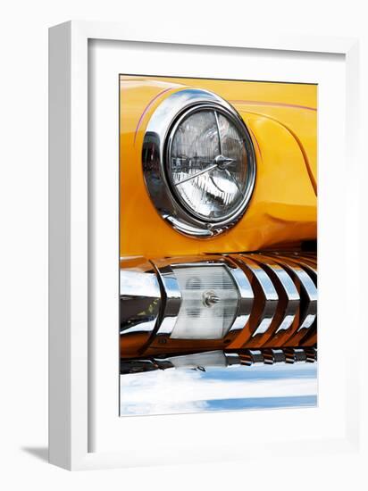 Yellow Car Fender & Headlight-null-Framed Art Print