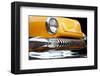 Yellow Car Grill & Headlight-null-Framed Art Print