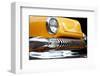 Yellow Car Grill & Headlight-null-Framed Art Print