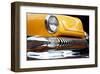 Yellow Car Grill & Headlight-null-Framed Art Print