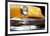 Yellow Car Grill & Headlight-null-Framed Art Print