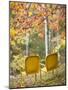Yellow Chairs and Fall Foliage-Owaki - Kulla-Mounted Photographic Print