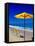 Yellow Chairs and Umbrella on Pristine Beach, Caribbean-Greg Johnston-Framed Stretched Canvas