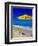 Yellow Chairs and Umbrella on Pristine Beach, Caribbean-Greg Johnston-Framed Photographic Print