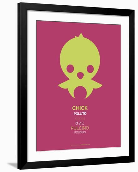 Yellow Chick Multilingual Poster-NaxArt-Framed Art Print