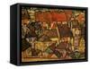 Yellow City, 1914-Egon Schiele-Framed Stretched Canvas