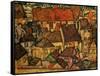 Yellow City, 1914-Egon Schiele-Framed Stretched Canvas