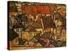 Yellow City, 1914-Egon Schiele-Stretched Canvas