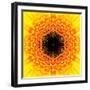 Yellow Concentric Flower Center: Mandala Kaleidoscopic Design-tr3gi-Framed Art Print