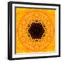 Yellow Concentric Flower Center: Mandala Kaleidoscopic Design-tr3gi-Framed Art Print