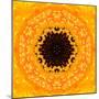 Yellow Concentric Flower Center: Mandala Kaleidoscopic Design-tr3gi-Mounted Art Print