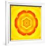 Yellow Concentric Flower Center: Mandala Kaleidoscopic Design-tr3gi-Framed Art Print