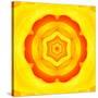 Yellow Concentric Flower Center: Mandala Kaleidoscopic Design-tr3gi-Stretched Canvas