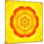 Yellow Concentric Flower Center: Mandala Kaleidoscopic Design-tr3gi-Mounted Art Print