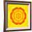 Yellow Concentric Flower Center: Mandala Kaleidoscopic Design-tr3gi-Framed Art Print