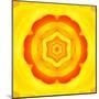 Yellow Concentric Flower Center: Mandala Kaleidoscopic Design-tr3gi-Mounted Art Print