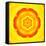 Yellow Concentric Flower Center: Mandala Kaleidoscopic Design-tr3gi-Framed Stretched Canvas