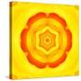 Yellow Concentric Flower Center: Mandala Kaleidoscopic Design-tr3gi-Stretched Canvas