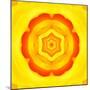 Yellow Concentric Flower Center: Mandala Kaleidoscopic Design-tr3gi-Mounted Art Print