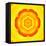 Yellow Concentric Flower Center: Mandala Kaleidoscopic Design-tr3gi-Framed Stretched Canvas