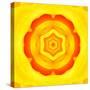 Yellow Concentric Flower Center: Mandala Kaleidoscopic Design-tr3gi-Stretched Canvas